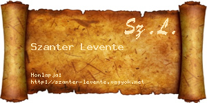 Szanter Levente névjegykártya